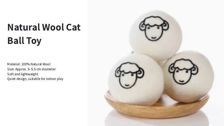 Natural Wool Cat Ball Toy
